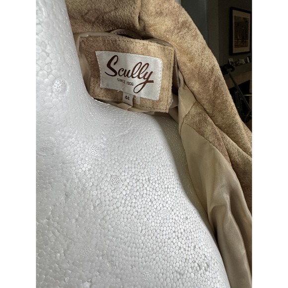 Scully Suede Leather Jacket Western Boho Distressed Tan Brown Mens Size 44 - Picture 10 of 11